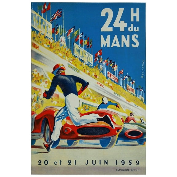 24 Heures Le Mans - 1959 - Vintage Racing Poster (8x12Inches(US/CANonly))