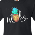 thumbnail image 4 of Inktastic Aloha- in cursive with pineapple rainbow colors Youth T-Shirt, 4 of 5