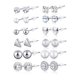 thumbnail image 4 of Earring Set 12 Pairs of Zircon Crystal Pearl Mixed Earring for Women and Girls, 4 of 4