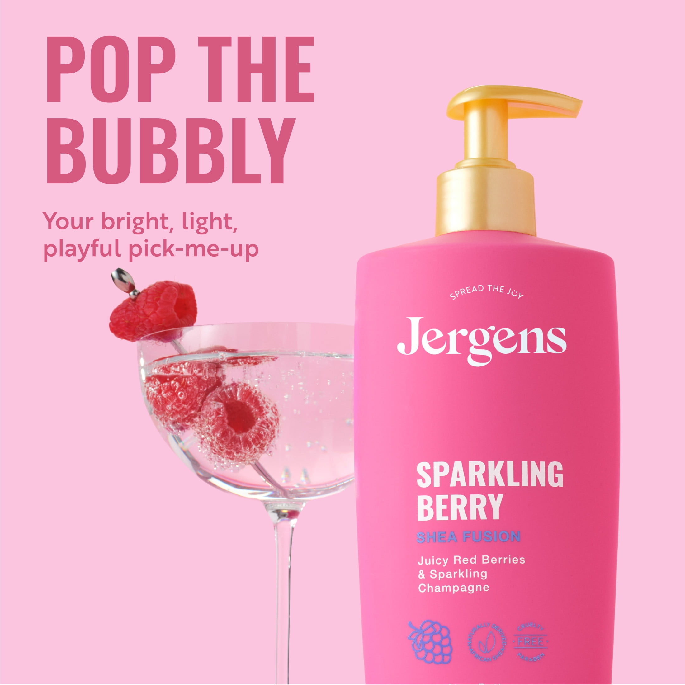 (5 pack) Jergens Shea Fusion Sparkling Berry Scented Body Lotion, Moisturizer for Dry Skin, 14 fl oz