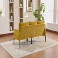 thumbnail image 6 of Modern Corduroy Loveseat Sofa, Oversized Double-Seater Couch with Side Pockets, Plush High-Density Foam, Ergonomic Living Room, Bedroom, Apartment Seating, Mustard Yellow, 6 of 9