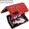 thumbnail image 3 of Compatible with Samsung Z Fold 4 Case Glitter Bling Samsung Galaxy Z Fold 4 Phone Case for Girls Cute Bumper Shockproof Protective Cases (Red), 3 of 13