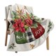 thumbnail image 1 of Manta navideña con flores de Pascua y bayas, suave y cálida, ideal para el sofá, regalo navideño., 1 of 5