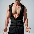 thumbnail image 4 of Mens Hooded Cardigan Zip Sweatshirt Sleeveless Casual Vest Sports Jacket Men, 4 of 9