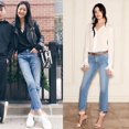 thumbnail image 2 of Vaqueros del mismo estilo de Kaia Gerber de celebridades europeas y americanas para mujer, cintura alta y adelgazantes, pierna recta de nueve cuartos pa, 2 of 5