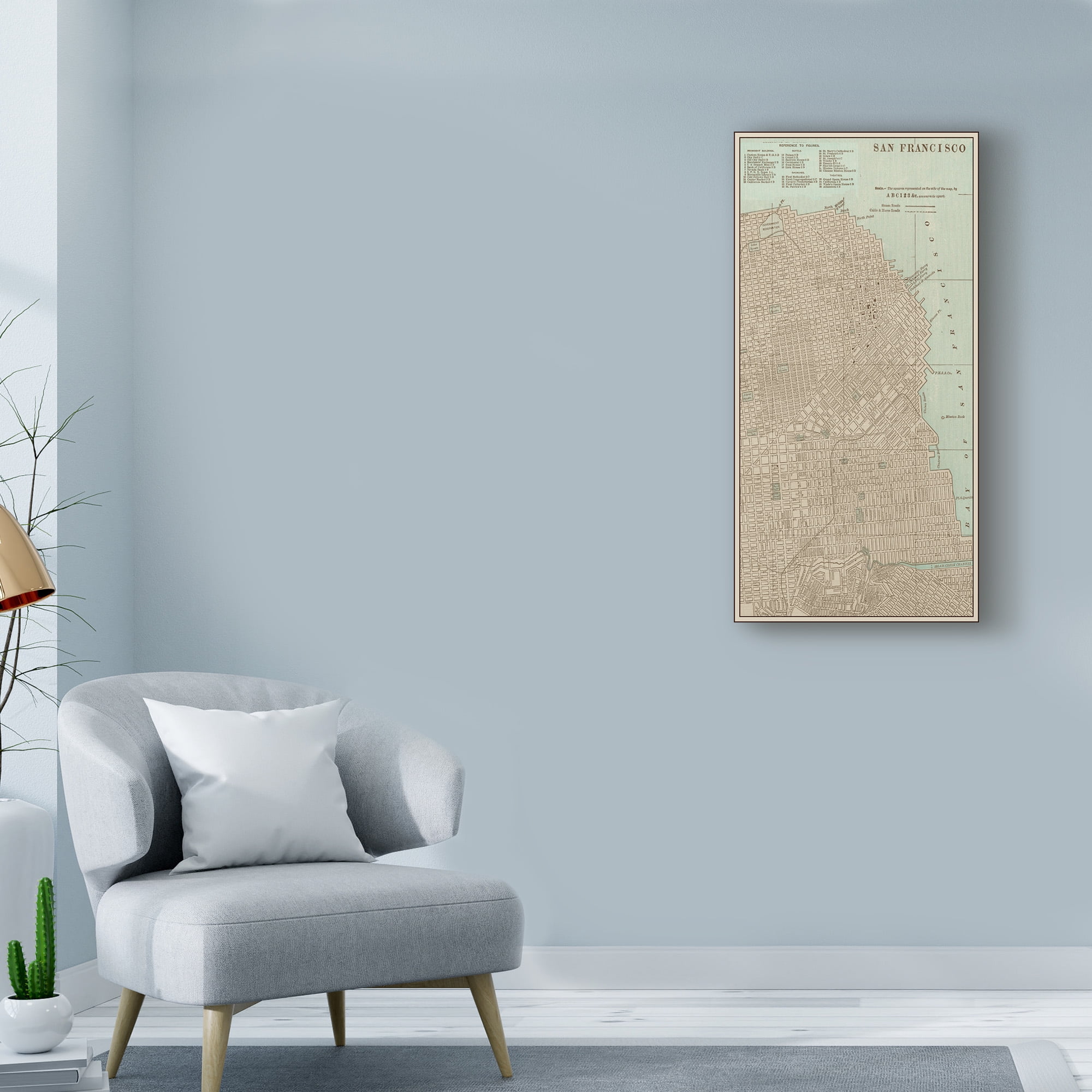 Trademark Fine Art 'Tinted Map of San Francisco' Canvas Art by Vision Studio