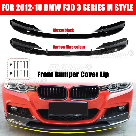 M Style F30 Car Front Bumper Spoiler Lip Bumper Diffuser Guard for BMW F30 3 Series 2012-2018 Front Bumper Lip Splitter Body Kit