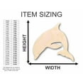 thumbnail image 2 of Unfinished Wood Dolphin Silhouette - Craft- up to 46" DIY 12" / 1/8", 2 of 3
