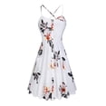 thumbnail image 2 of VISgogo Vestido sin mangas de verano para mujer, estampado de flores/leopardo para adultos, cuello en V, correa de espagueti cruzada, una pieza con bolsillos VISgogo  moda, 2 of 5