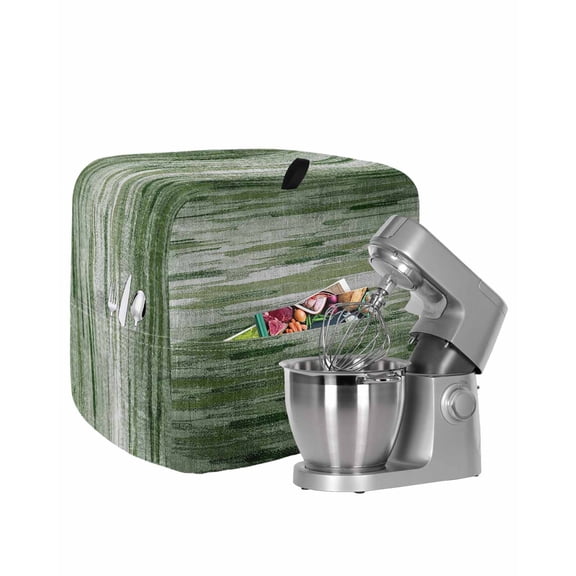 Vintage Green Stand Mixer Dust Cover with Storage Pocket & Handles, Modern Geometric Abstract Art Fits All Tilt Head & Bowl Lift Kitchen Appliance Cover Organizer Bag Accessories, 6-8 Quart