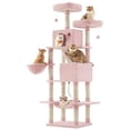 thumbnail image 1 of BestHome Multi-Level Cat Tree & Condo – Sturdy Climbing Tower with Sisal Scratching Posts & Interactive Toys, 81inch, Pink, 1 of 5