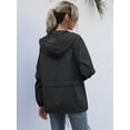 thumbnail image 4 of Impermeables para Mujer, Impermeables, Resistentes Al Viento, Ajustables, con Capucha y Bolsillos. Negro S, 4 of 9