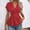 Red, variant on Women's Elegant Wrap V Neck Peplum Tops Short Sleeve Stretchy Ruched Ruffle Dressy Blouses Shirts Wine S