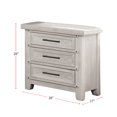 thumbnail image 3 of 3 Drawers Nightstand With Black Bar Pull, Antique White, 3 of 5