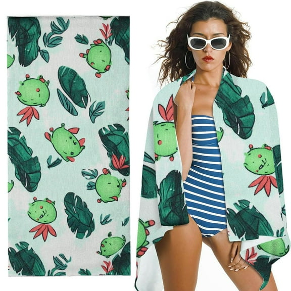 BANET Cute Fun Frog Beach Towel Soft Quick Dry Bath Towels for Women Men Boys Girls Pool Camping Travel Swimming Picnic 30x60in