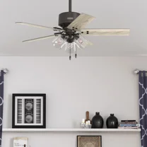 Restored Hunter Fan 44 inch Noble Bronze Indoor Ceiling Fan with LED Light Kit and Pull Chain for Bedroom, Living Room/Family Room, Office, Basement, Kitchen, Dining Room (Refurbished)