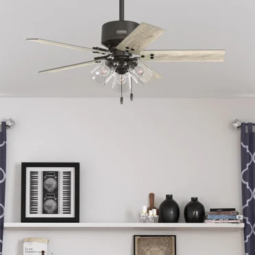 Restored Hunter Fan 44 inch Noble Bronze Indoor Ceiling Fan with LED Light Kit and Pull Chain for Bedroom, Living Room/Family Room, Office, Basement, Kitchen, Dining Room (Refurbished)