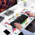 thumbnail image 2 of Long Mouse Pads for Desk,White Dinosaurs ROAR Pattern Desk Mats on Top Of Desks, Desk Mouse Pad Extra Large with 3mm Non-Slip Base and Stitched Edge for Gaming,Office,Work,Home 31.5"x15.7", 2 of 6