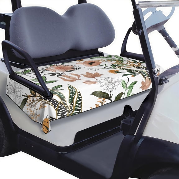 Flowers Inspired 51 Inches by 31 Inches Golf Cart Seat Cover, Fit for Front Benches on a Wide Range of Golf Cart Models
