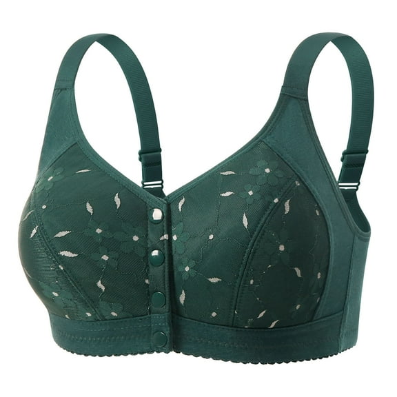 REORIAFEE Bras for Women No Underwire Front Closure Cotton Push up Bralette Full Coverage Comfortable Padded Bras S-2XL