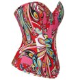 thumbnail image 6 of Elainilye Fashion Corset Tops for Women Print Body Shaper Court Gothic Corset Bustier Outer Wear Sexy Tight Fitting Shapewear,Red, 6 of 9