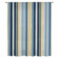 thumbnail image 2 of Blue Yellow Striped Sheer Curtains 63 Inches Long, Farmhouse Stripes Vintage Light Filering Curtains, Breathable Simi Curtain Privacy Drapes for Living Room Bedroom Lightweight Window Treatment, 2 of 9
