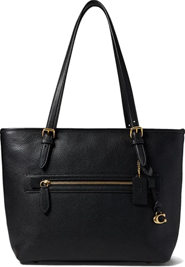 COACH Womens Polished Pebble Leather Taylor Tote Black CC395B4/BK One
