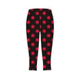 thumbnail image 5 of breaise Polka Dot Print Capri Leggings for Women Tummy Control Knee Length Yoga Pants High Waisted Stretchy Tights Lightweight Workout Cropped Trousers, 5 of 6