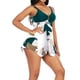 thumbnail image 2 of TRKIYQC, conjunto de Bikini para mujer, traje de baño de verano, 2 uds., Tankini para mujer, chaleco con estampado de flores y plantas, pantalones cortos de cintura alta, traje de baño Sarong TRKIYQC  Moderno diseño moderno, 2 of 7