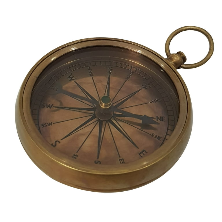 Directional Wood Pocket Compass or Necklace, Rectangle/Square