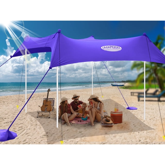 Carpa de playa UMARDOO Family, 3 x 3 m, UPF 50+, color morado