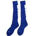 thumbnail image 2 of Lian LifeStyle Men's 1 Pair Knee High Athletic Sports Socks 0025 M(Blue w/ White Stripes), 2 of 2