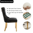 thumbnail image 4 of Upholstered High-end Dining Chairs,Tufted Side Chair with Golden Stainless Steel Plating Legs,Nailhead & Back Ring Pull Trim, Kitchen Dining Room Furniture,Tufted Dining Chairs(Black,Set of 8), 4 of 11