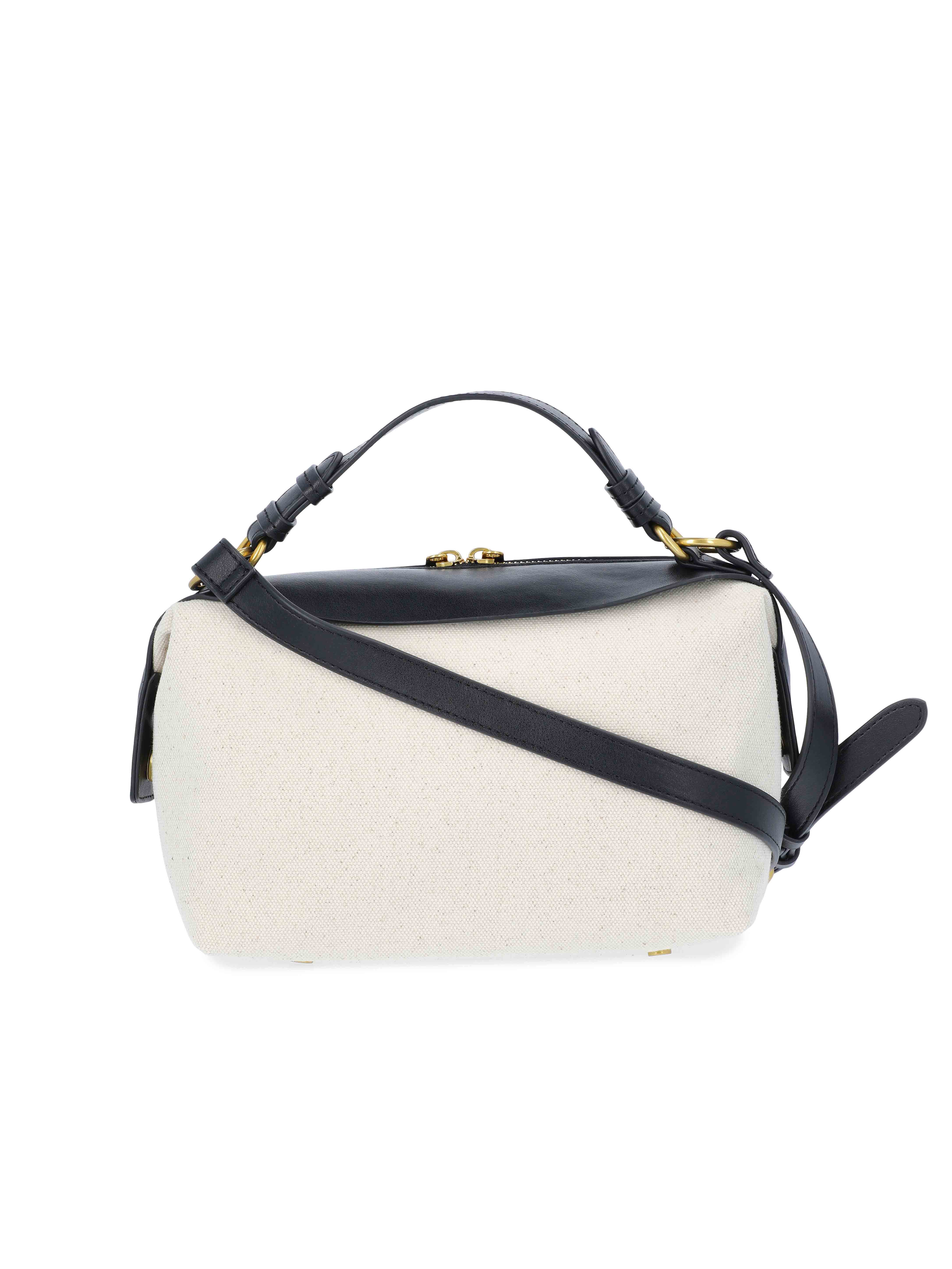 Free Assembly Women's Canvas Crossbody Handbag, Natural/Black