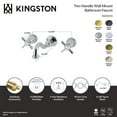 thumbnail image 4 of Kingston Brass KS3123ZX Millennium Double-Handle 3-Hole Wall Mount Bathroom Faucet in Antique Brass, 4 of 5