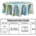thumbnail image 6 of Blue Geometric Round Tablecloth 60 Inch Bohemian Polyester Table Cloth Watercolor Boho Modern Circle Table Cover Outdoor Washable Tablecloths for Kitchen Dining Picnic Patio Party, 6 of 6