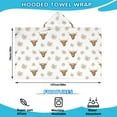 thumbnail image 2 of White Highland Cow Flower Pattern Hooded Bath Towel，50"x30" for Ages 3 To 12 Kids, Quick Dry Lightweight Soft Microfiber Hood Beach Towel Cover Up for Kids, 2 of 7