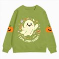 thumbnail image 6 of CAUYDY Kids Halloween Shirts Ghost T-Shirt Girls Raglan Long Sleeve Crewneck T Shirts Fall Clothes Casual Tee Tops Green Sizes 3-4 Years, 6 of 6