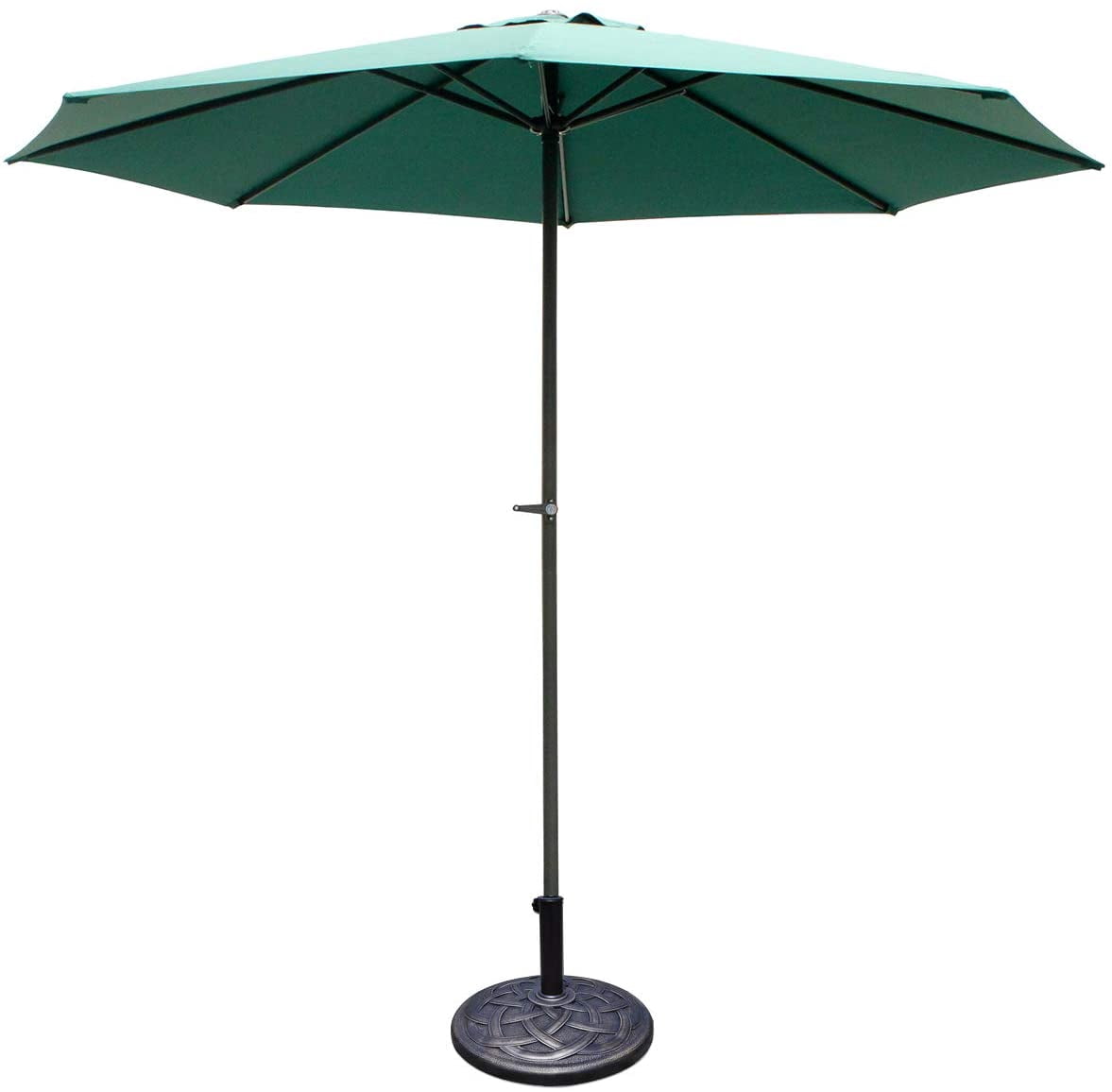 WBTER 43lbs Patio Market Umbrella Base, Heavy Duty Outdoor Stand, Cast Iron Umbrella Holder for Garden Beach, Classic Round Umbrella Standing Deck Porch