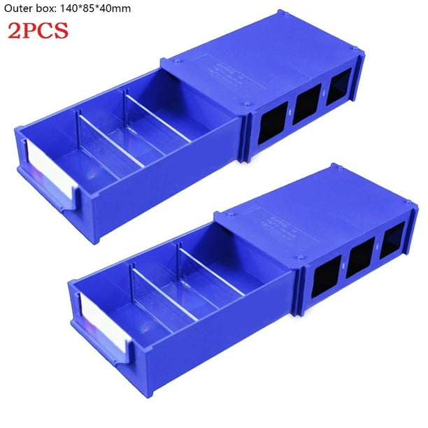GLFILL 2Pcs Stackable Plastic Hardware Parts Storage Boxes Component
