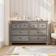 thumbnail image 4 of 8 Drawer Horizontal Dresser for Bedroom, Modern Farmhouse Chest of Drawers Wood Storage Cabinet for Living Room, Gray, 4 of 8