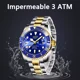 thumbnail image 3 of Reloj pulsera Lige LG10045 con correa de acero inoxidable color plateado/dorado - fondo azul - bisel azul/dorado, 3 of 8