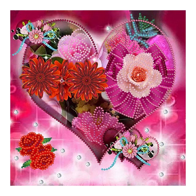 Taladro amor rosa 5D DIY diamante pintura forma especial decoración parcial (YXC300) Hugtrwg Para estrenar