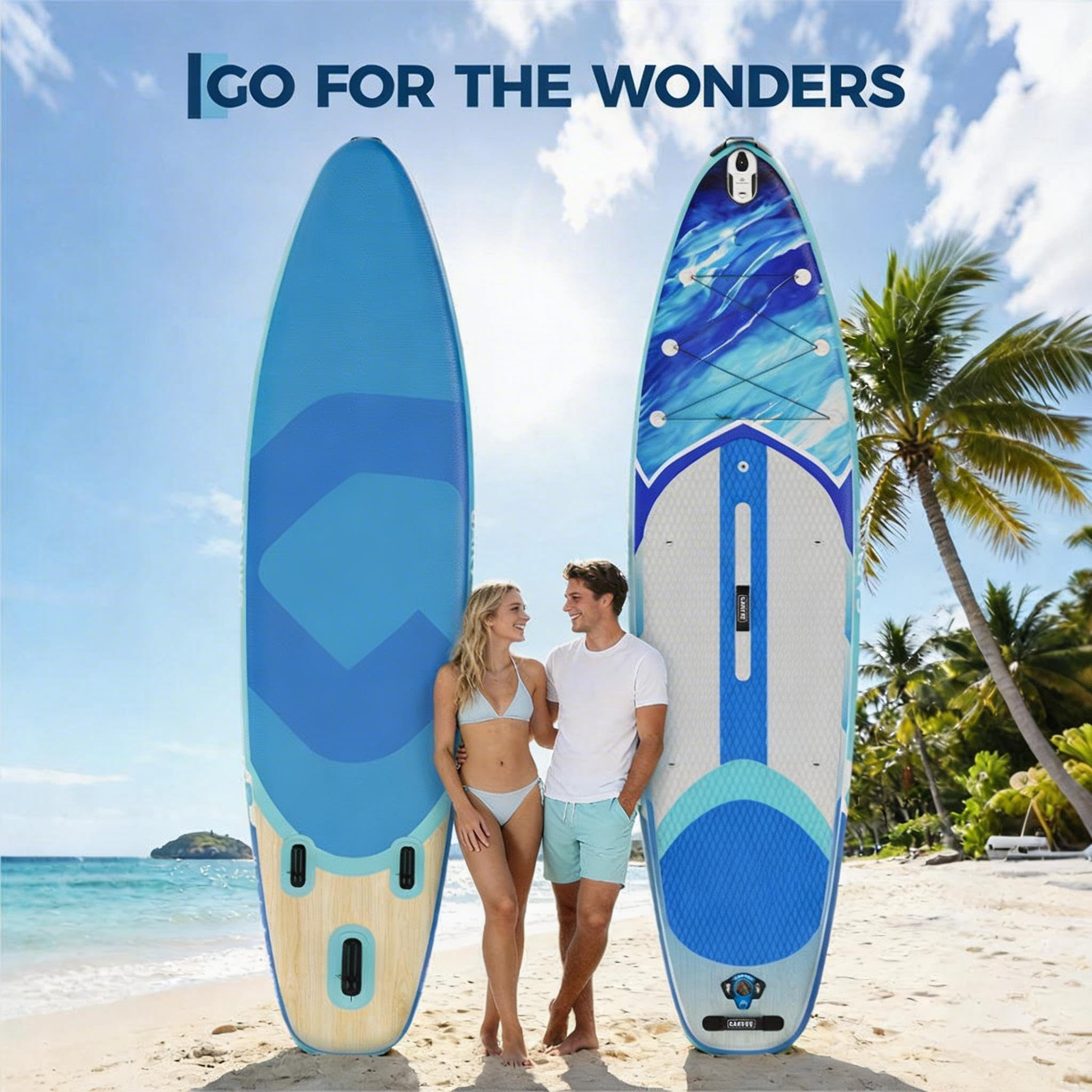 QinaQin Inflatable Paddle Board, 335 cm All Around SUP with Backpack, Paddle and Pump for Adults and Teens