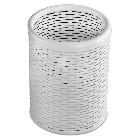 Artistic Urban Collection Punched Metal Pencil Cup, White (Art20005Wh)