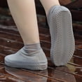 thumbnail image 4 of Botas de lluvia impermeables antideslizantes de silicona, alta elasticidad, resistentes al desgaste, Unisex, al aire libre, día lluvioso, cubierta de zapato reutilizable, 1 par, 4 of 4