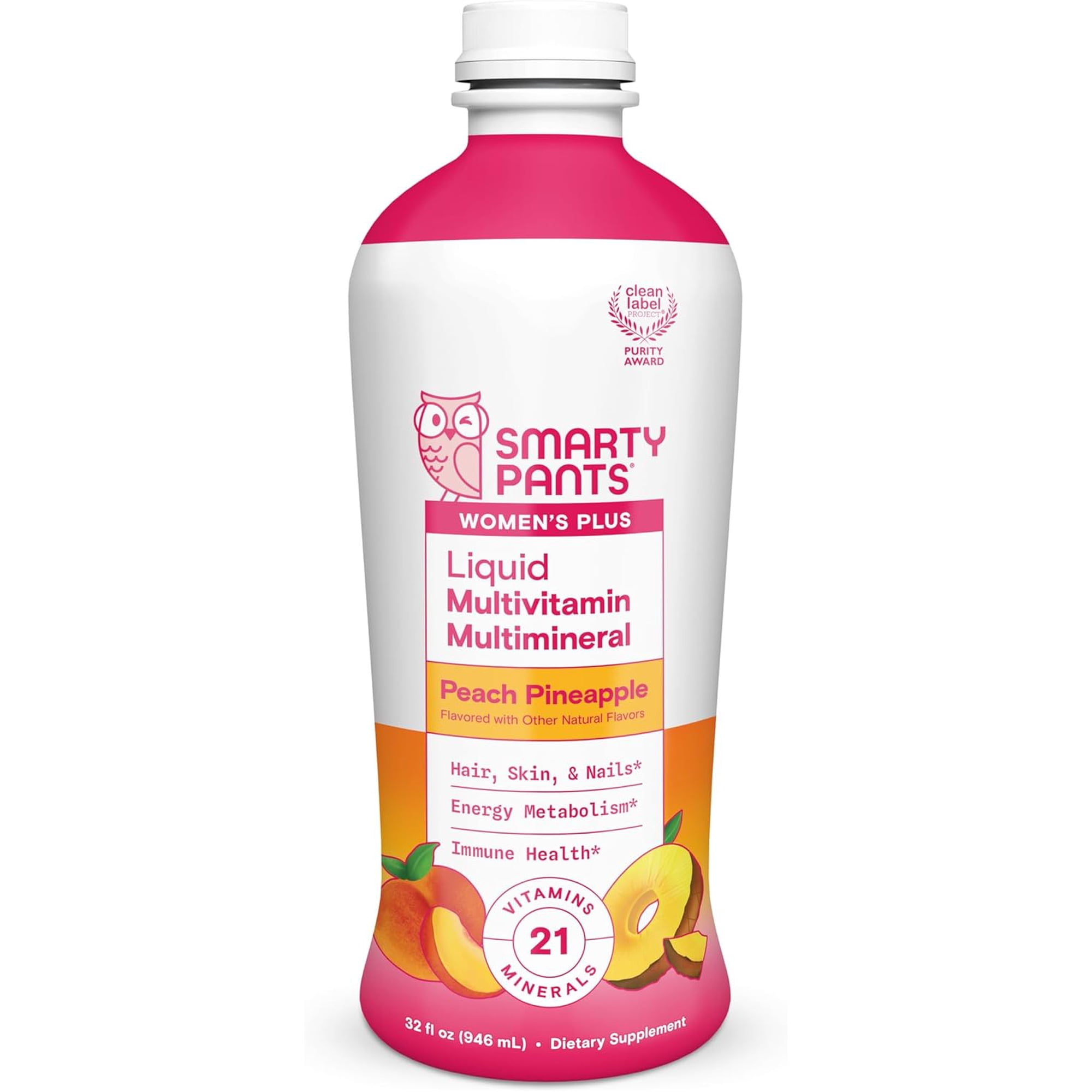 SmartyPants Women’s Liquid Zero Sugar Multivitamin and Minerals with Biotin, Folate, B12 & Magnesium 32oz