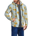 thumbnail image 3 of Zip Up Hoodies for Men - Blue White Striped Sunflower Long Sleeve Comfrt Men'S Fashion Hoodies & Sweatshirts, Jackets for Men Hoodies Pullover Clothing Clothes with Pouch, 3 of 5