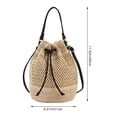 thumbnail image 4 of Jiibva Summer Woven Rattan Handbag Bags, Women Straw Shoulder Bag Drawstring Straw Purse Beach Shoulder Tote Handbags for Women, 4 of 6