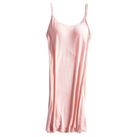 

Valcatch Women Full Slips Sexy Chemise Nightgown V Neck Straight Dress Nightwear